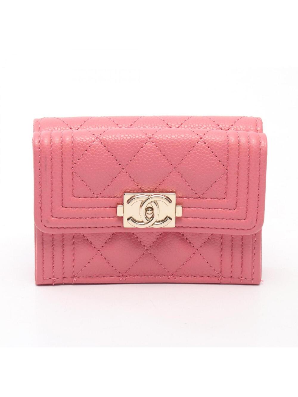 Chanel Boy Tri-Fold Wallet Grained #358102C11B